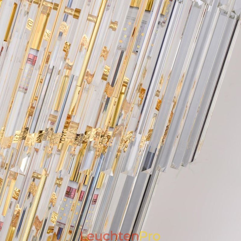 Gold Kristall Pendelleuchte Galvanisiert Gold Phoenix Schwanz Lampenschirm Deckenleuchte