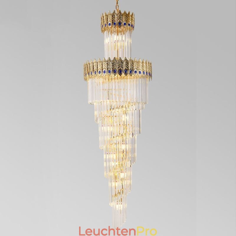 Gold Kristall Pendelleuchte Galvanisiert Gold Phoenix Schwanz Lampenschirm Deckenleuchte