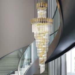 Gold Kristall Pendelleuchte Galvanisiert Gold Phoenix Schwanz Lampenschirm Deckenleuchte