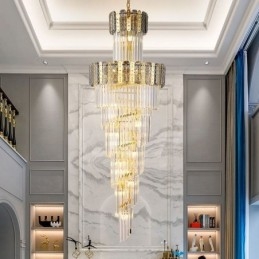 Gold Kristall Pendelleuchte Luxuriöse Dekorative Deckenleuchte 60*H180cm