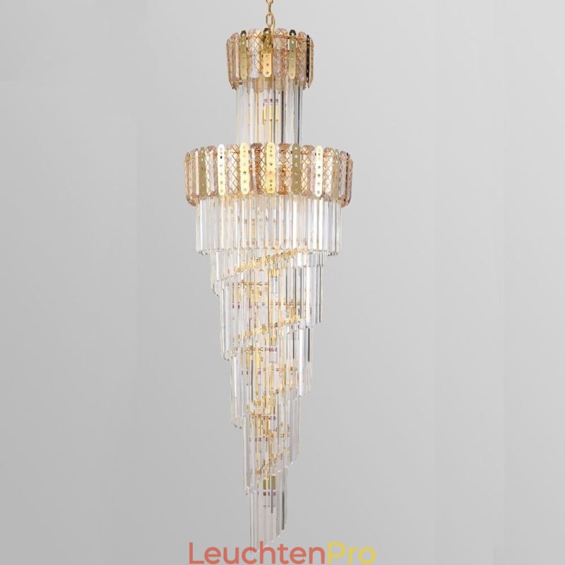 Gold Kristall Pendelleuchte Luxuriöse Dekorative Deckenleuchte 60*H180cm