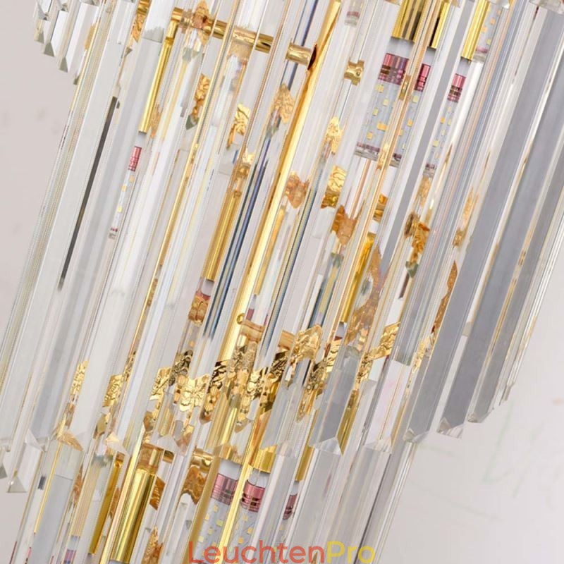 Gold Kristall Pendelleuchte Luxuriöse Dekorative Deckenleuchte 60*H180cm
