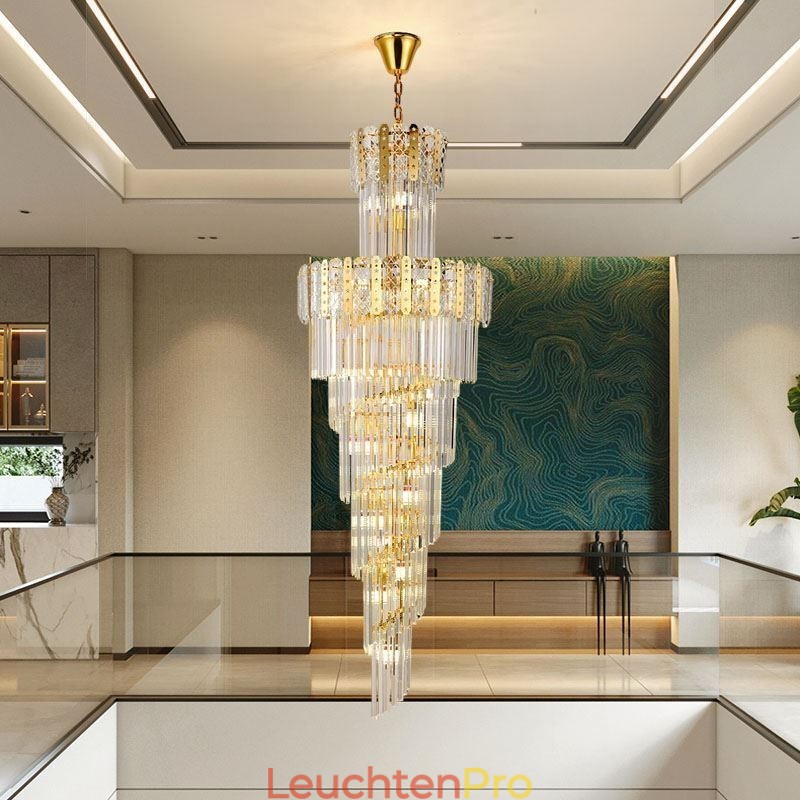Gold Kristall Pendelleuchte Luxuriöse Dekorative Deckenleuchte 60*H180cm