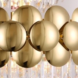 Kristall Pendelleuchte Galvanisiertes Gold Luxus Dekorative Deckenleuchte 60cm