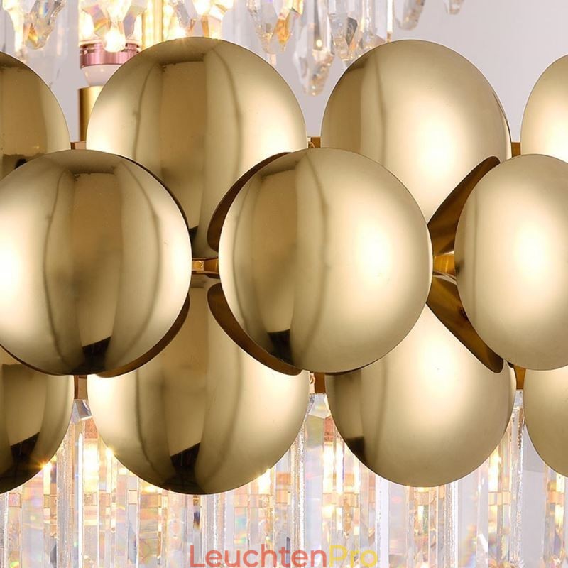 Kristall Pendelleuchte Galvanisiertes Gold Luxus Dekorative Deckenleuchte 60cm