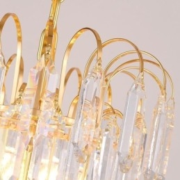 Kristall Pendelleuchte Galvanisiertes Gold Luxus Dekorative Deckenleuchte 60cm