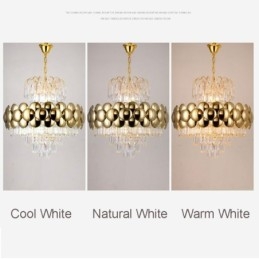 Kristall Pendelleuchte Galvanisiertes Gold Luxus Dekorative Deckenleuchte 60cm