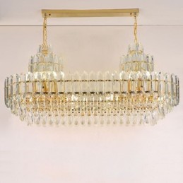 Kristall Pendelleuchte Rechteckig Luxus Dekorative Deckenleuchte 100cm