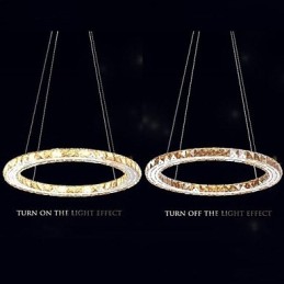 Kristall Pendelleuchte Beleuchtung Lampen Moderne Leuchten Bernstein K9 Kristall Rund Einzelring 30CM