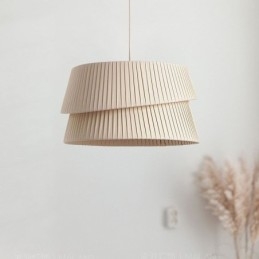 Pendelleuchte Französisch Creme Stil Doppelschicht Stoff Lampenschirm Deckenlampe