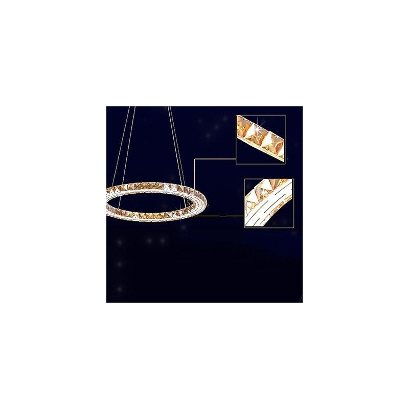 Kristall Pendelleuchte Beleuchtung Lampen Moderne Leuchten Bernstein K9 Kristall Rund Einzelring 30CM