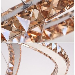 Kristall Pendelleuchte Beleuchtung Lampen Moderne Leuchten Bernstein K9 Kristall Rund Einzelring 30CM