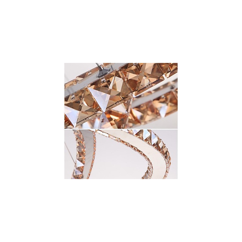 Kristall Pendelleuchte Beleuchtung Lampen Moderne Leuchten Bernstein K9 Kristall Rund Einzelring 30CM