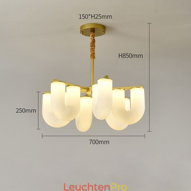 U-förmiger Kronleuchter, Pendelleuchte im französischen Creme-Stil