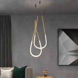 Pendelleuchte Creative Line Bambus Deckenleuchte Schwarz Gold
