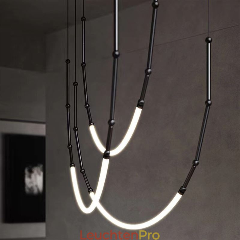 Pendelleuchte Creative Line Bambus Deckenleuchte Schwarz Gold