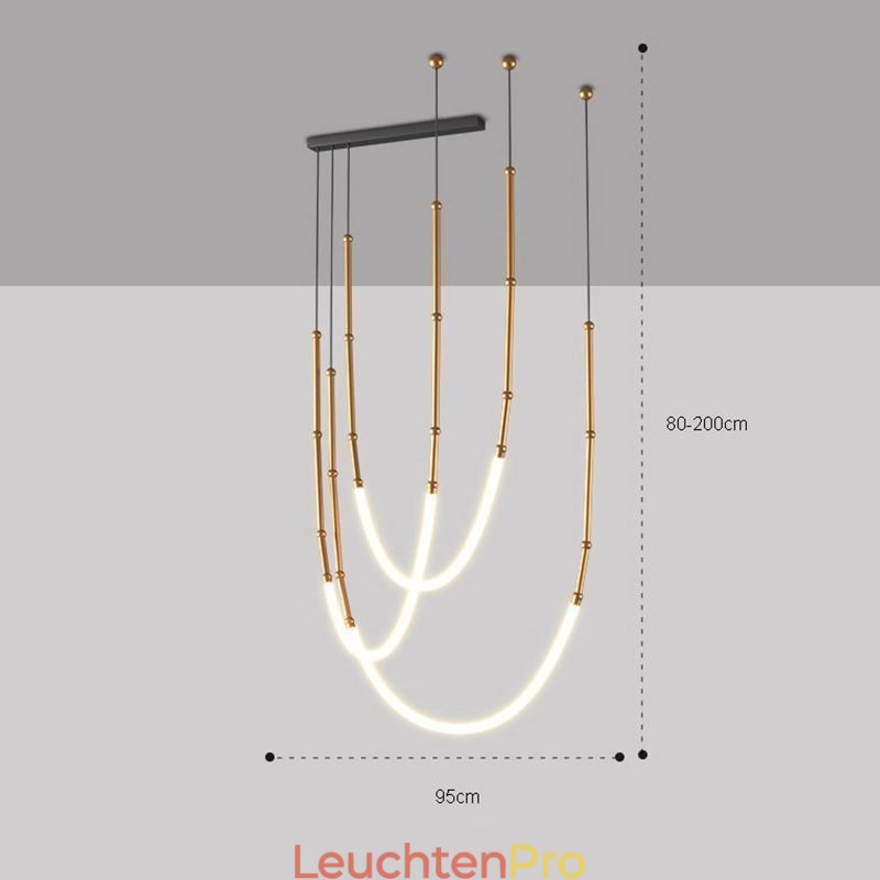 Pendelleuchte Creative Line Bambus Deckenleuchte Schwarz Gold