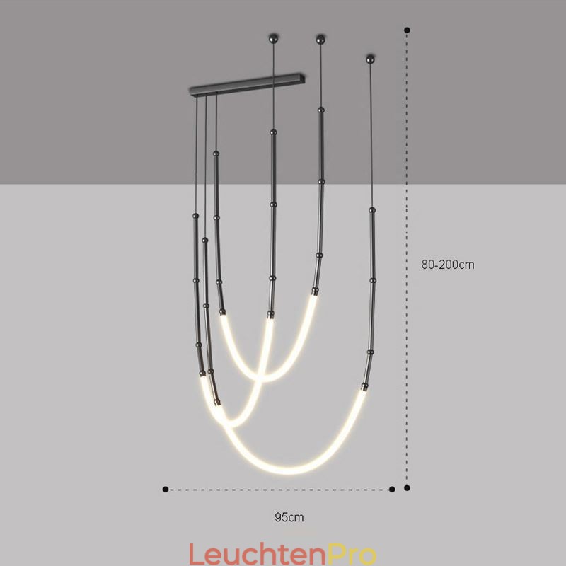 Pendelleuchte Creative Line Bambus Deckenleuchte Schwarz Gold