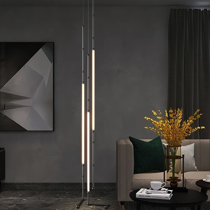 Deckenleuchte Creative Line Bambus Hängeleuchte Schwarz Gold