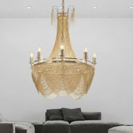 Aluminium Kette Anhänger Licht Kreative Licht Luxus Quaste Dekorative Licht Gold Silber
