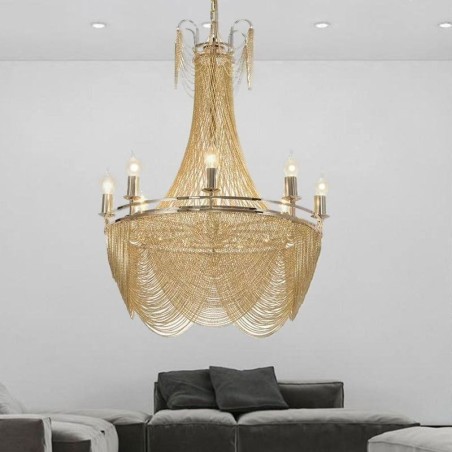 Aluminium Kette Anhänger Licht Kreative Licht Luxus Quaste Dekorative Licht Gold Silber Aluminium Kette Anhänger Licht Kreative Licht Luxus Quaste Dekorative Licht Gold Silber