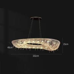 Kristall Pendelleuchte Moderne Luxus Oval Deckenleuchte