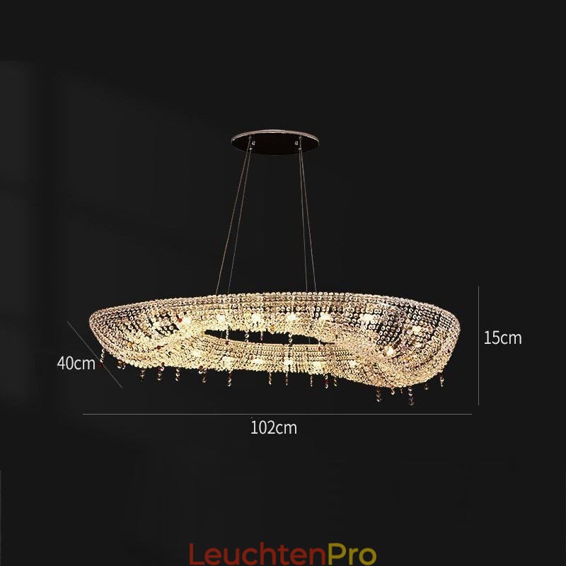 Kristall Pendelleuchte Moderne Luxus Oval Deckenleuchte