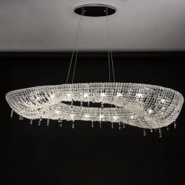 Kristall Pendelleuchte Moderne Luxus Oval Deckenleuchte