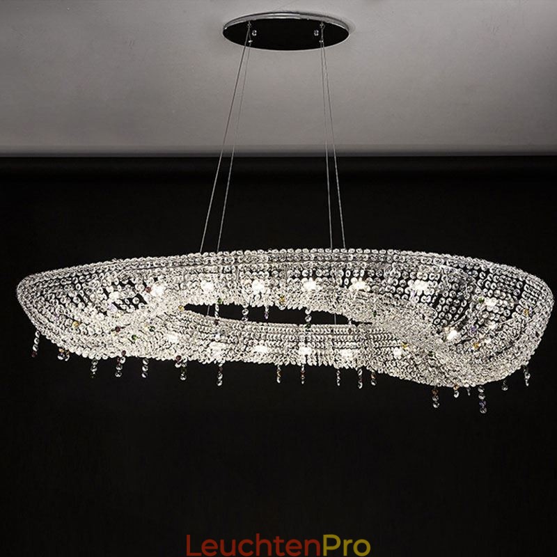 Kristall Pendelleuchte Moderne Luxus Oval Deckenleuchte