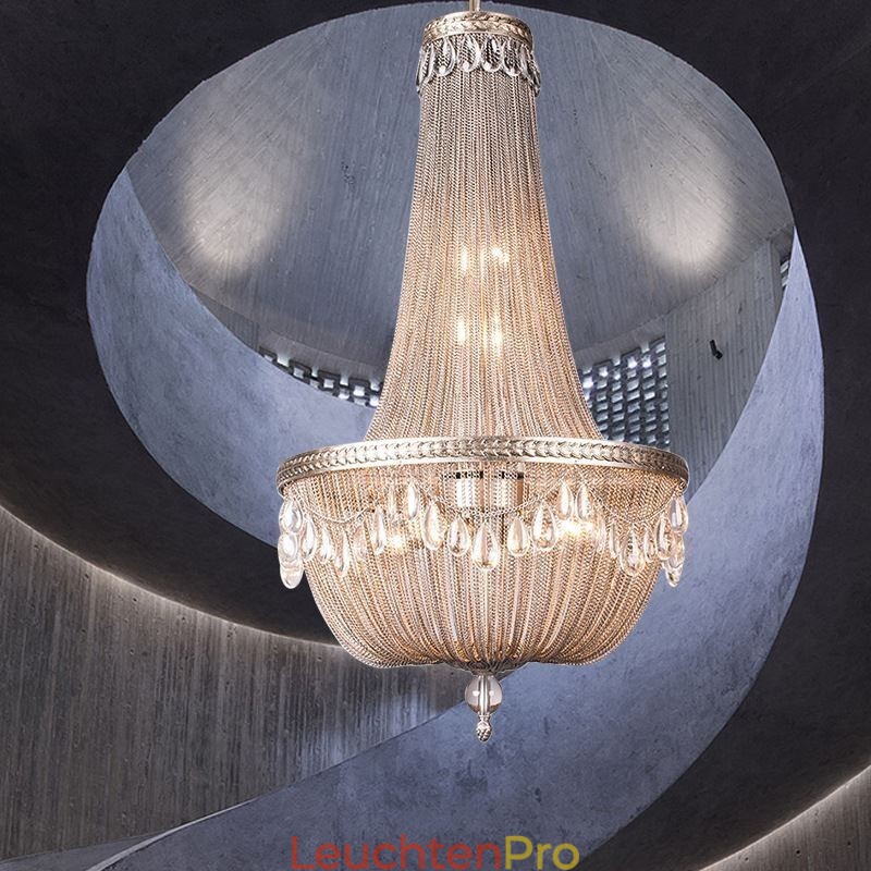 Quaste Pendelleuchte Retro American Duplex Aluminium Kette Deckenleuchte