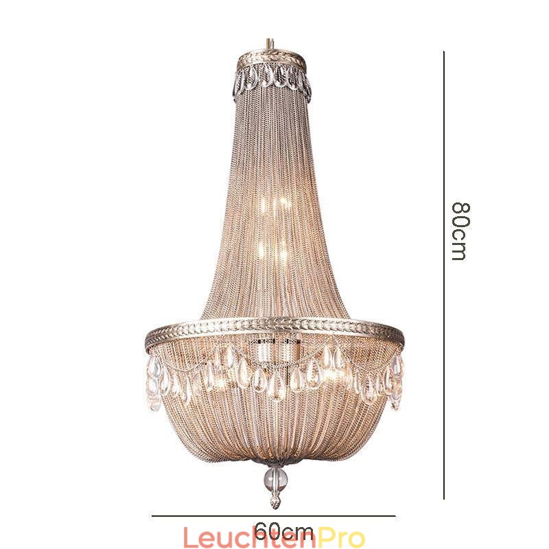 Quaste Pendelleuchte Retro American Duplex Aluminium Kette Deckenleuchte