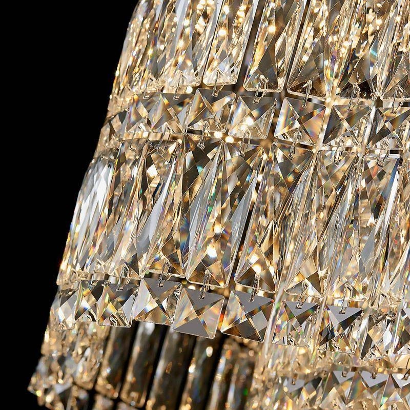 Lange Kristall Pendelleuchte Luxus Dekoration Deckenleuchte
