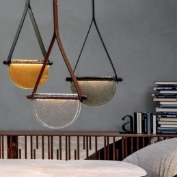 Pendelleuchte, moderne minimalistische Deckenleuchte aus Glas mit Gürtel