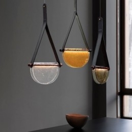 Pendelleuchte, moderne minimalistische Deckenleuchte aus Glas mit Gürtel