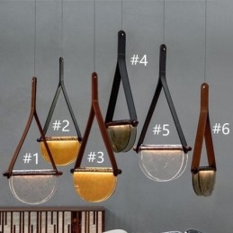 Pendelleuchte, moderne minimalistische Deckenleuchte aus Glas mit Gürtel