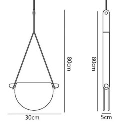 Pendelleuchte, moderne minimalistische Deckenleuchte aus Glas mit Gürtel