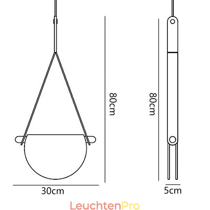 Pendelleuchte, moderne minimalistische Deckenleuchte aus Glas mit Gürtel