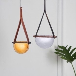 Pendelleuchte, moderne minimalistische Deckenleuchte aus Glas mit Gürtel