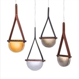 Pendelleuchte, moderne minimalistische Deckenleuchte aus Glas mit Gürtel