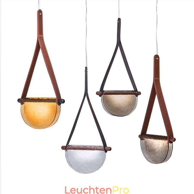 Pendelleuchte, moderne minimalistische Deckenleuchte aus Glas mit Gürtel
