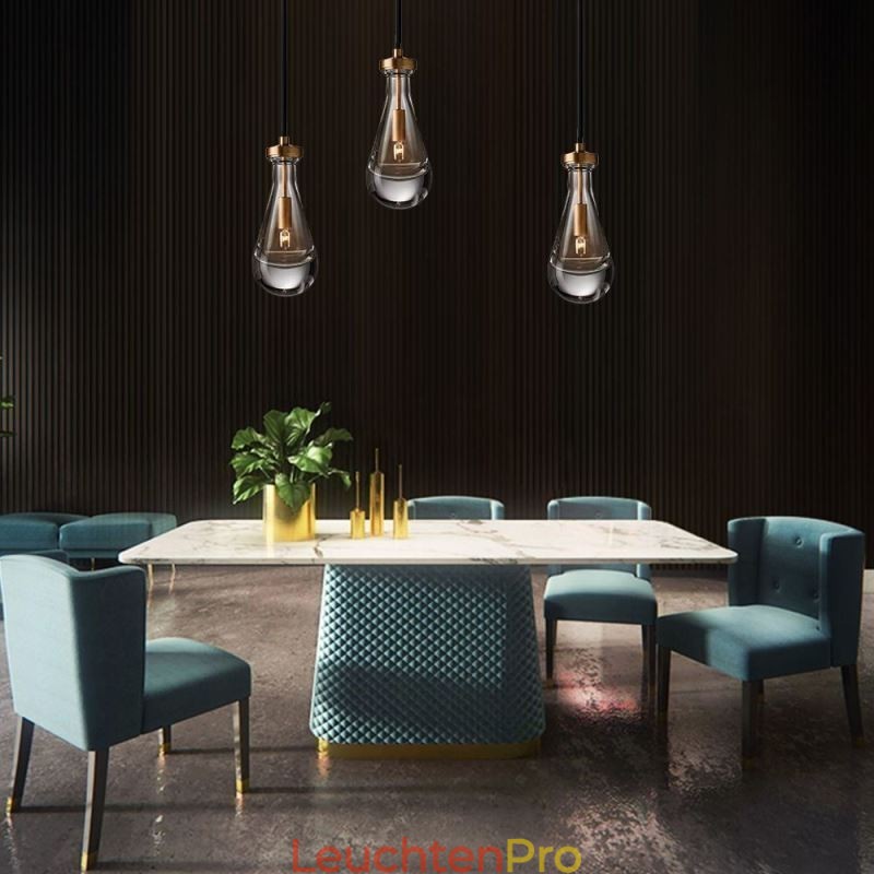 Wassertropfen Pendelleuchte Moderne minimalistische Kupferkunst Deckenleuchte