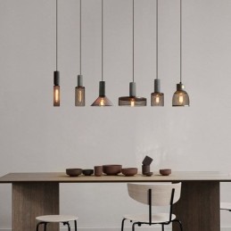 Schwarze Pendelleuchte Zementgitterleuchte Landhaus Retro Deckenleuchte