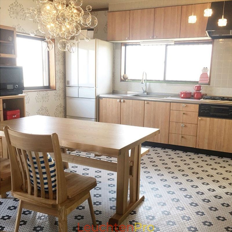 Moderne Pendelleuchte Minimalistische Deckenleuchte aus Blasenglas