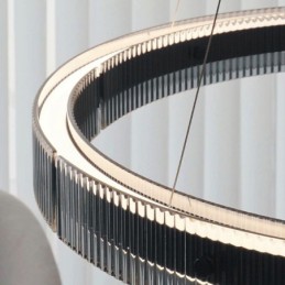 Glas Pendelleuchte 60 80CM Kreis Deckenleuchte Stufenlos Dimmbar Mit Fernbedienung