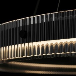 Glas Pendelleuchte 60 80CM Kreis Deckenleuchte Stufenlos Dimmbar Mit Fernbedienung
