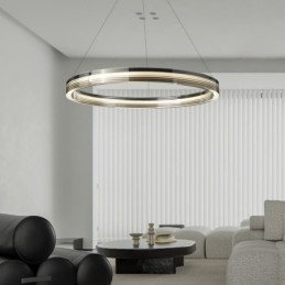 Pendelleuchte 60 80CM Kreis Glas Deckenleuchten Trichromatisches Dimmen