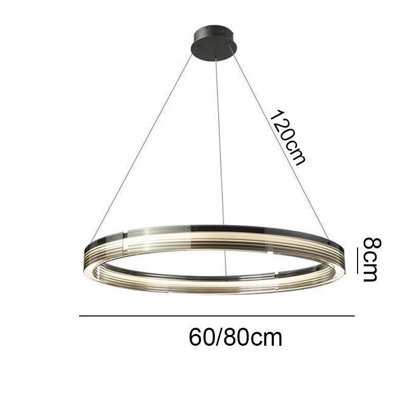 Pendelleuchte 60 80CM Kreis Glas Deckenleuchten Trichromatisches Dimmen