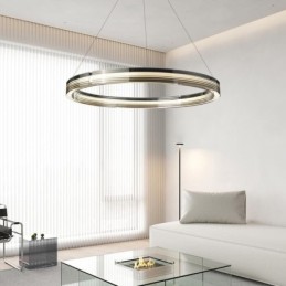 Pendelleuchte 60 80CM Kreis Glas Deckenleuchten Trichromatisches Dimmen