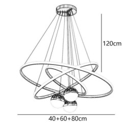 Einfache Pendelleuchte Schmiedeeisen Silikon Drei Kreis Ring Deckenleuchte