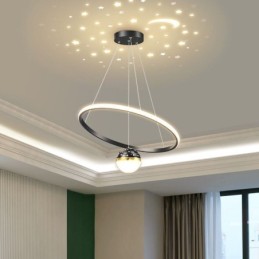 Pendelleuchte Moderne einfache Schmiedeeisen Silikon Einzelring Deckenleuchte